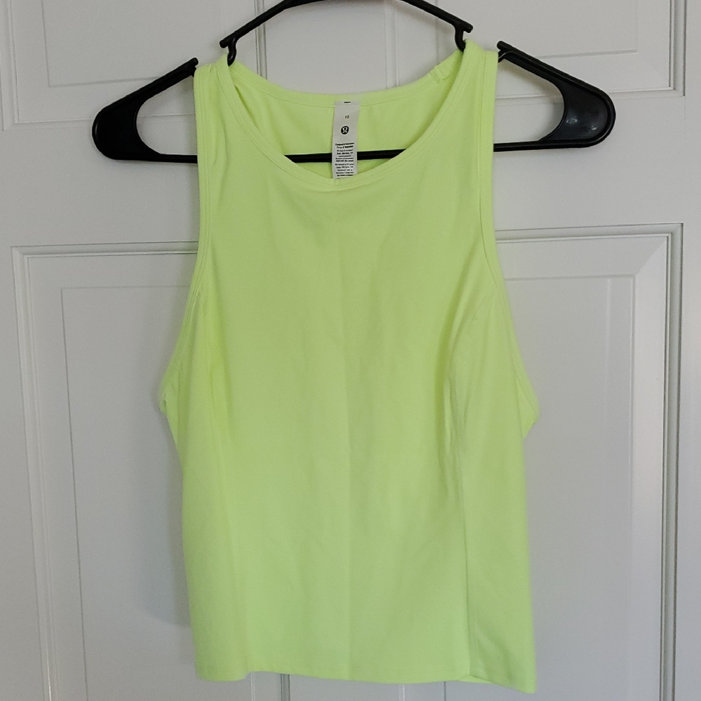 NWT Lululemon Nulux Racerback Cropped Run Tank Sz 4 Faded Zap